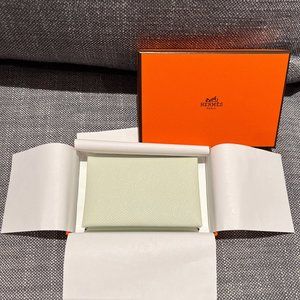 NEW Hermes Calvi Card Holder in Fizz Vert